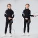 Badmintonanzug für Kinder (Herbst/Winter, langärmelig) – Fitnessjacke für Erwachsene, schnelltrocknend, ideal zum Radfahren, Laufen und Fußballspielen_voghion.com