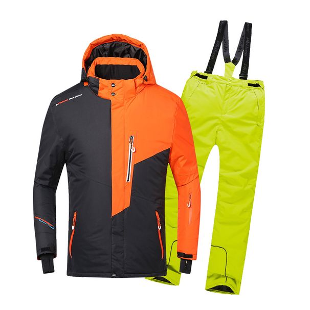 Conjunto de traje de nieve PHIBEE para niños: chaqueta de invierno impermeable y cortavientos con pantalones, ropa de esquí con aislamiento térmico para aventuras al aire libre._voghion.com