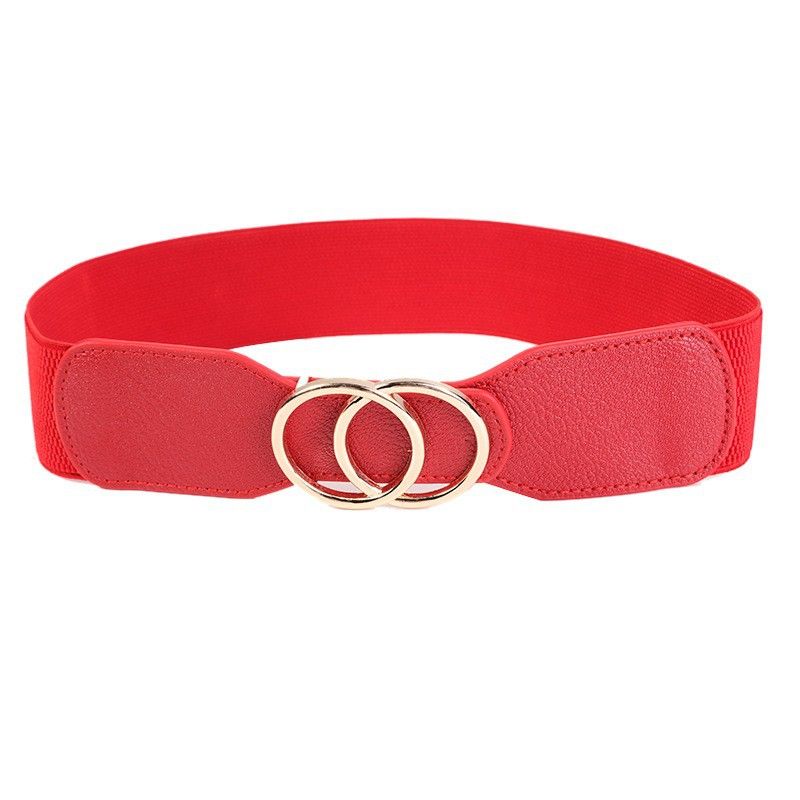 Wind Double O Buckle Loose Tight Waist Cincher Women Simple Decorative Belt For Coat And Dress_voghion.com