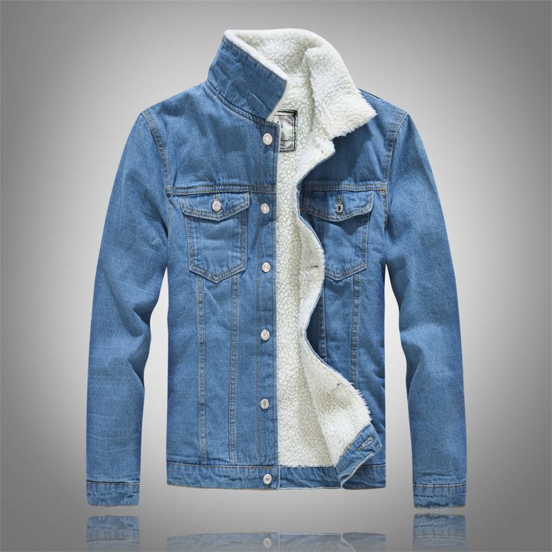 Giacca in denim da uomo, stile coreano, giacca slim di grandi dimensioni più top in pile_voghion.com