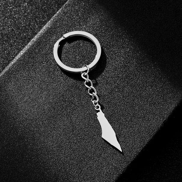 Portachiavi con ciondolo geometrico a forma di goccia d'olio colorata - Accessorio in stile etnico in acciaio inossidabile per uomo e donna, decorazione versatile_voghion.com