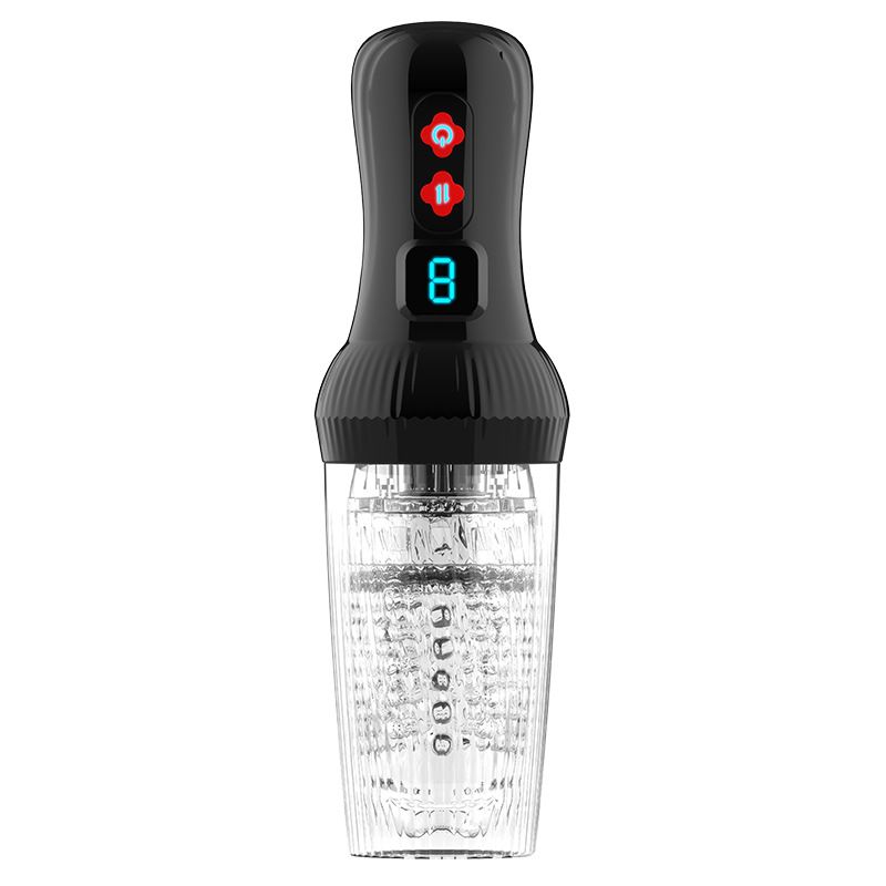 Taschenlampen-Masturbator, einziehbar, drehbar, Digitalanzeige, männlicher Masturbator, Penis-Plug, Übungsmassagegerät, Sexspielzeug für Erwachsene_voghion.com