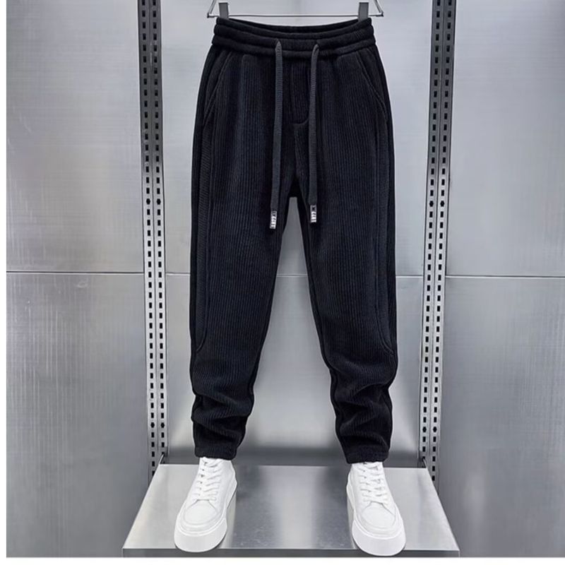 Pantalons de survêtement décontractés pour hommes, style automne, en velours côtelé, tendance, amples et slim, pantalons de sport_voghion.com