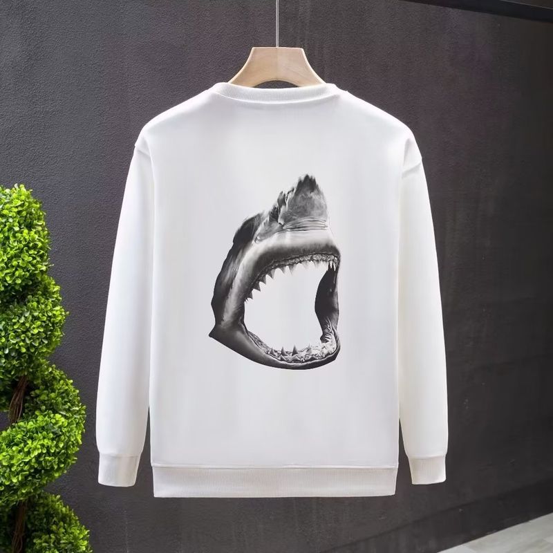 Herrenbekleidung Crewneck Sweat Herren Loose Design Sense Smiley Print Retro Instagram Style Modisches Markenoberteil für Frühling und Herbst_voghion.com