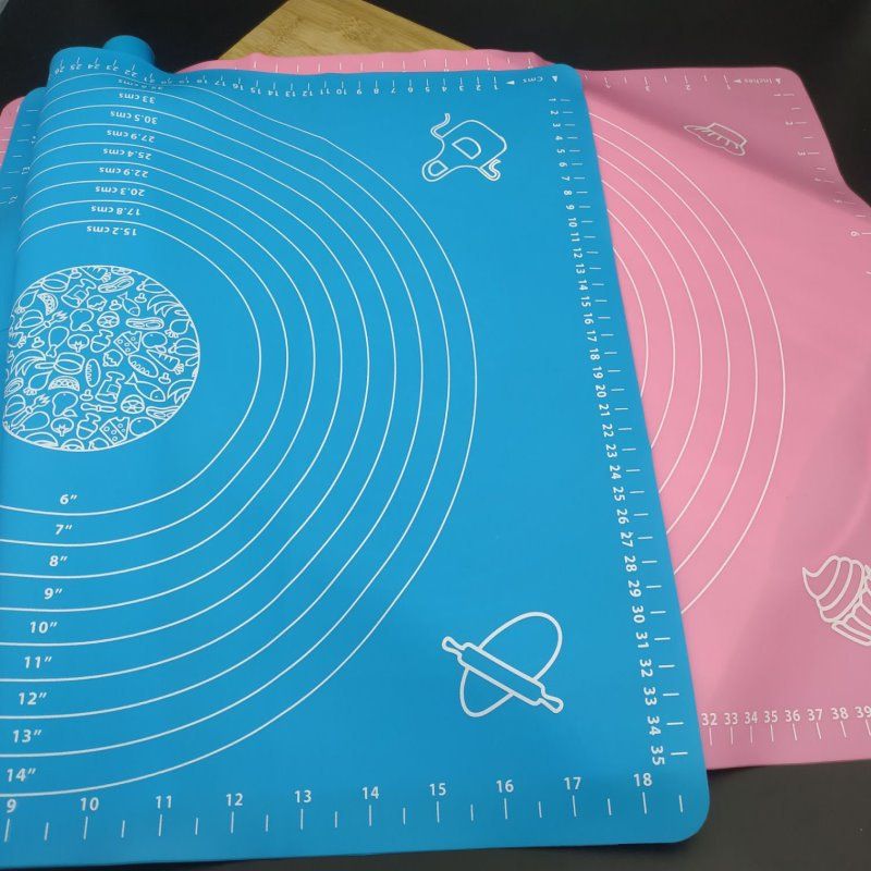 Duża silikonowa podkładka do wyrabiania ciasta o wymiarach 64*45 cm, antypoślizgowa, nieprzywierająca deska do krojenia, odporna na wysoką temperaturę, antypoślizgowa powierzchnia do pieczenia i podkładka_voghion.com