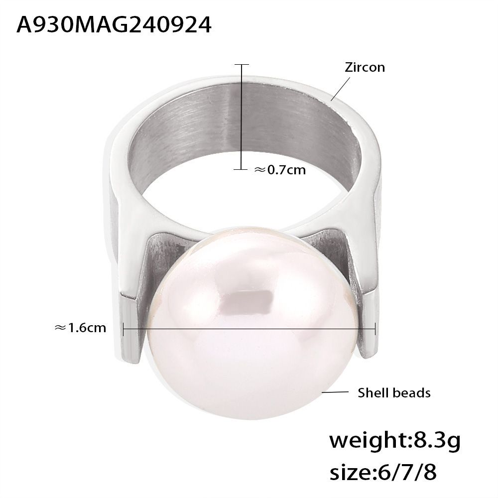 Damenschmuck Auffälliger Barockperlenring aus 18 Karat vergoldetem Edelstahl, Statement-Ring mit geometrischem Muster für Damen, Größen 6–8, Handschmuck_voghion.com