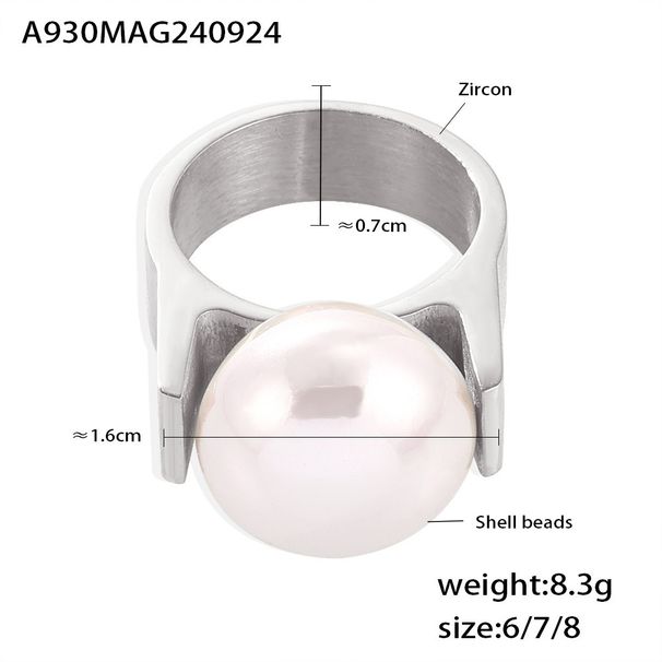 Damenschmuck Auffälliger Barockperlenring aus 18 Karat vergoldetem Edelstahl, Statement-Ring mit geometrischem Muster für Damen, Größen 6–8, Handschmuck_voghion.com