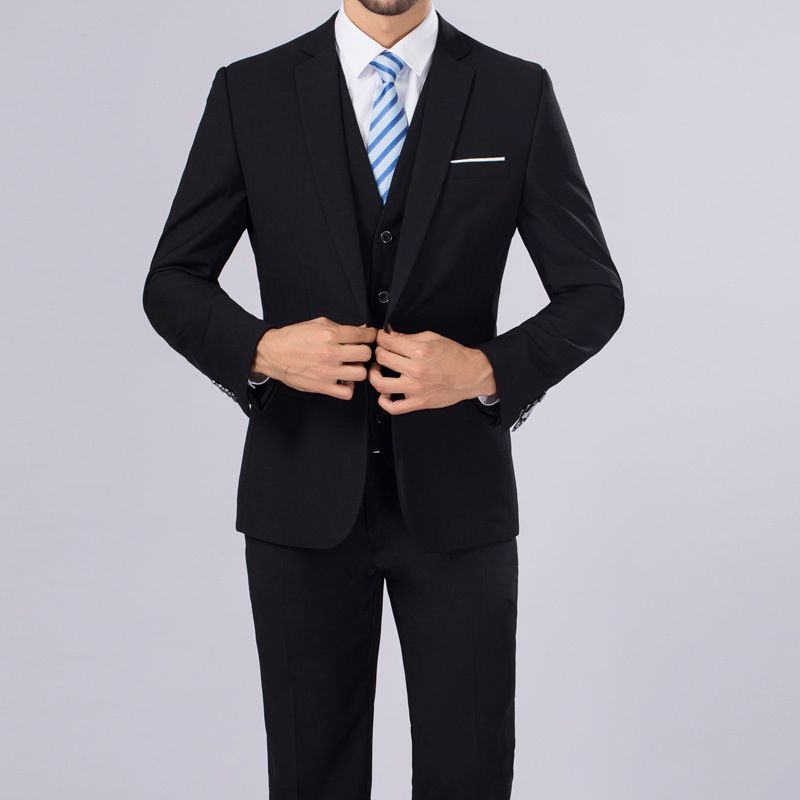 Odzież męska Garnitury męskie trzyczęściowe Garnitury męskie Slim Casual Pan młody Świadek Suknia ślubna_voghion.com