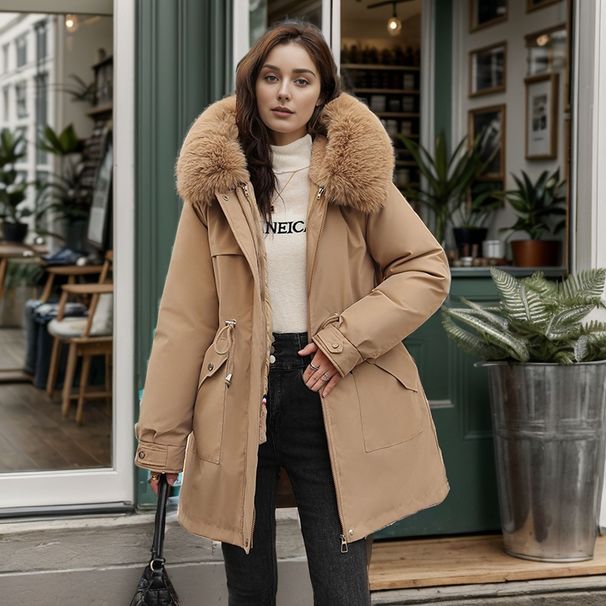 Parker Clothing, Detachable Down Women's Winter Plus Fat And Enlarged Jacket, Korean Version With Large Fur Collar, New_voghion.com
