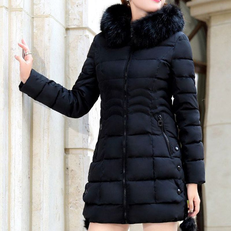 Vêtements pour femmes hiver nouvelle mode à capuche ample en coton veste femme style coréen pur tempérament veste en coton moyenne et longue_voghion.com
