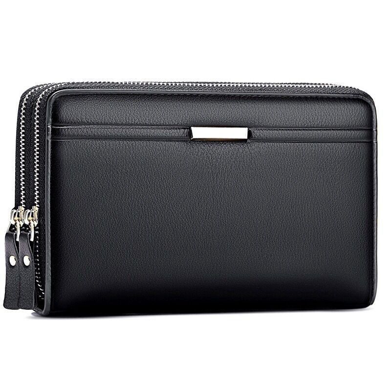 Herrentaschen, mehrere Kartenfächer, Herren-Clutch, Doppelreißverschluss, große Kapazität, Herren-Business-Clutch, Herren-Kartenhalter mit Clip_voghion.com
