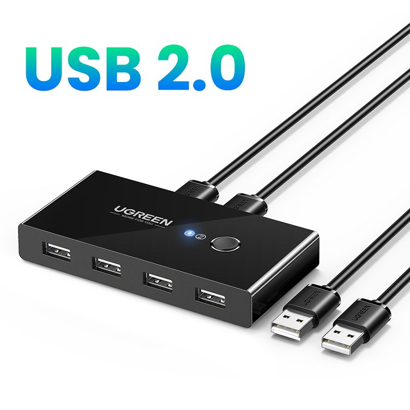 UGREEN USB KVM Switch USB 3.0 2.0 Switcher KVM Switch Für Windows10 PC Tastatur Maus Drucker 2 PCs teilen sich 4 Geräte USB-Switch_voghion.com