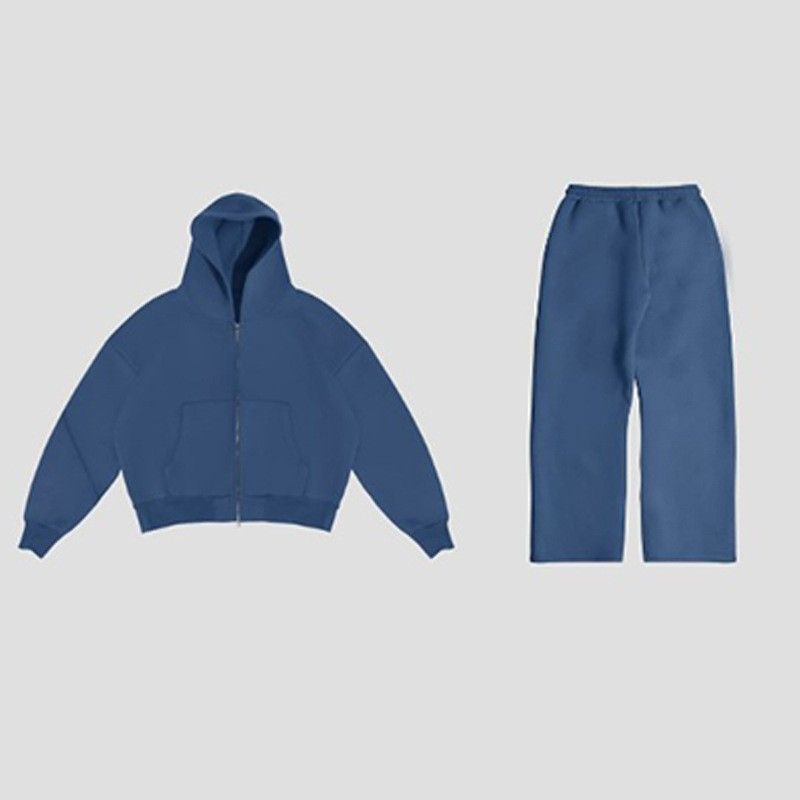 Men's Clothing Autumn And Winter New Street Style Personality Trend Leisure Solid Color Zipper Sweater Hoodie Men_voghion.com