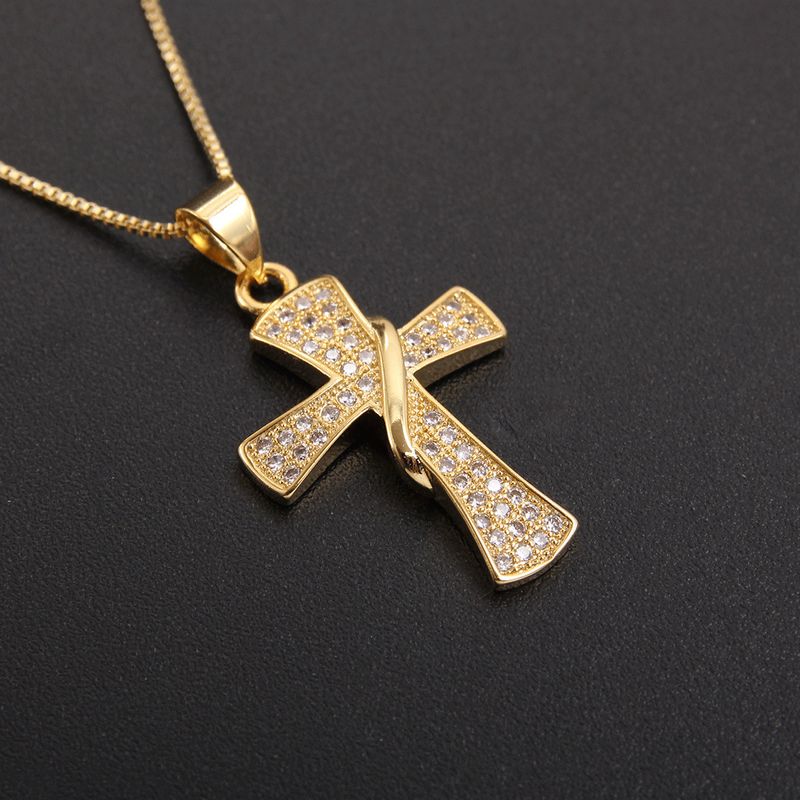 Nuova collana versatile unisex con croce alla moda e zirconi_voghion.com