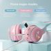 Bluetooth earphones cute styling earphones foldable breathing color light, can be linked and used on mobile phones, tablets, and other devices_voghion.com