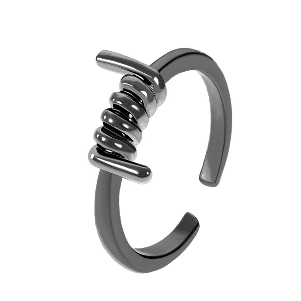 ins simple knotted ring Japanese and Korean fashion creative alloy geometric open index finger ring personality ring_voghion.com
