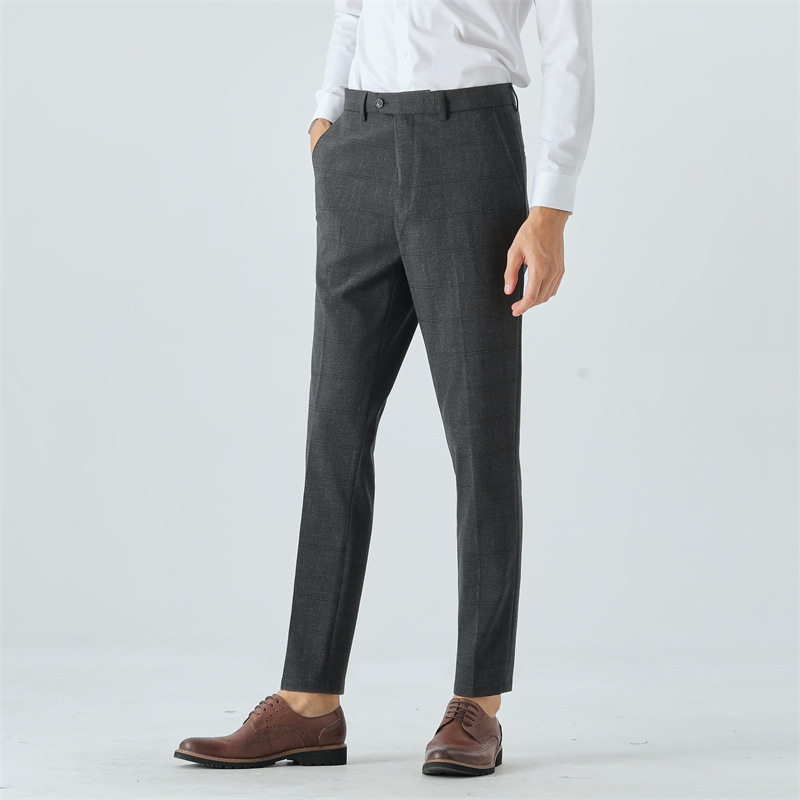 ​Herrenanzug-Set im Slim Fit mit Karomuster – Herbst/Winter, Hochzeit, Bräutigam, Business-Abendgarderobe für urbane Berufstätige​_voghion.com