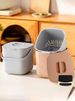 Kitchen Wet Waste Tra Can Handheld Desktop With Lid Home Dry Wet Separation Garbage Bin Square Plastic Storage Buet_voghion.com