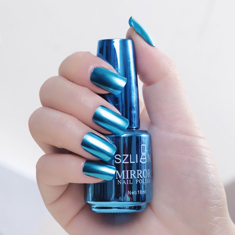 fast 12 color drying mirror effect nail polish female metallic nail polish golden Sier red nail art polishing                  ing_voghion.com