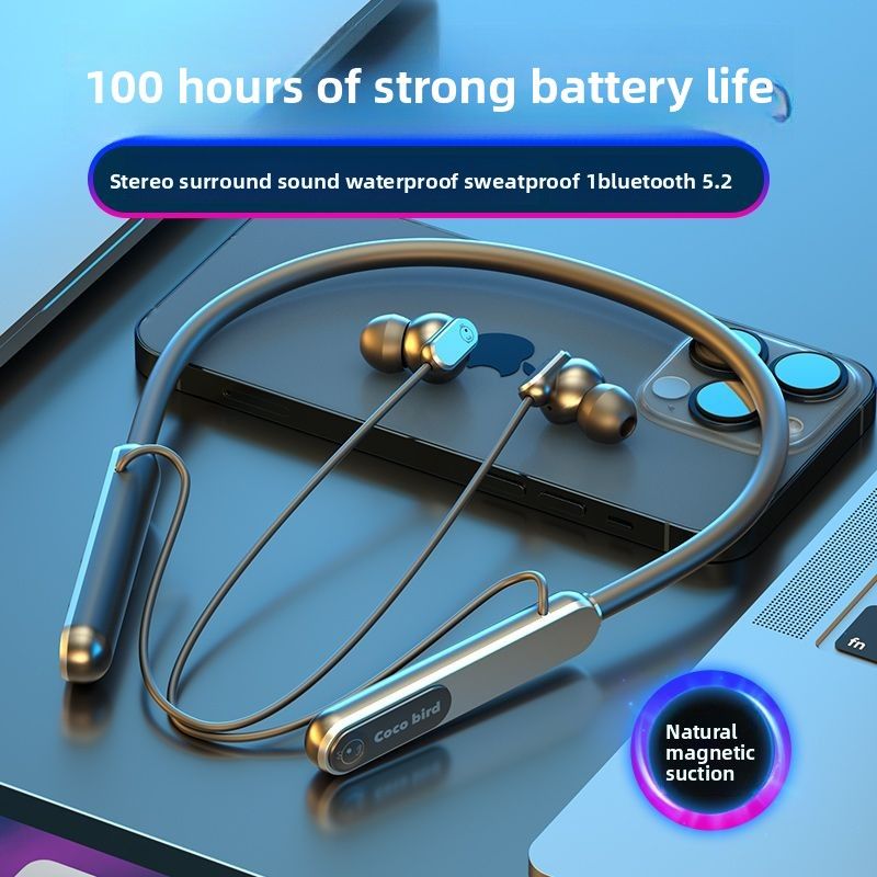 Cuffie sportive Bluetooth wireless da collo con qualità audio elevata, batteria a lunghissima durata, Android neutro_voghion.com