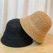 2024 Spring/summer New Korean Version of Niche Knitted Fisherman Hat, Women's Hollowed Out Basin Hat, Small Face, Plain Face, Versatile Bucket Hat_voghion.com