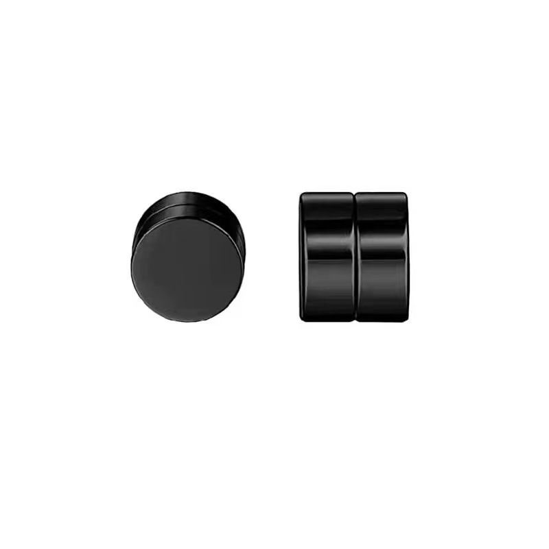 Zircon Earrings Stainless Steel Earrings Silver And Black Mixed Set Earrings_voghion.com