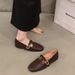 Women's flat square toe small leather shoes_voghion.com