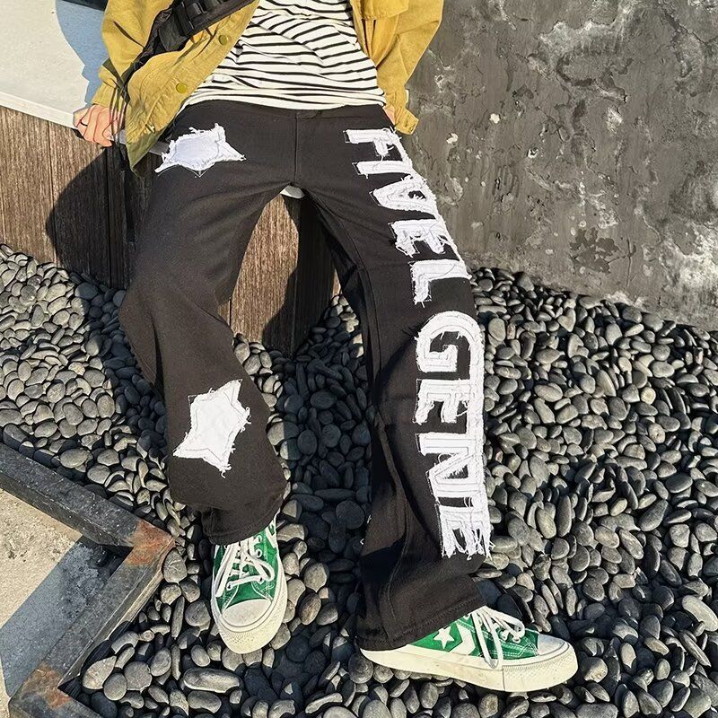 Herren High Street Retro Zerstörung Zerkratzt Horizontal Waschen Old Fashion Marke Bettler Hiphop Slim Stretch Denim Hose_voghion.com