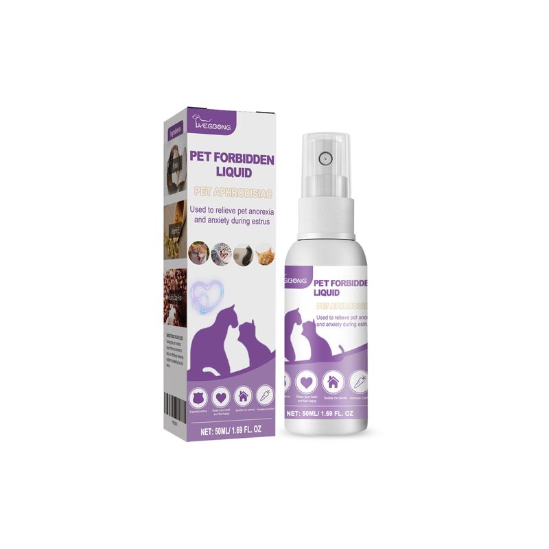 Anti-Östrus-Flüssigkeit für Haustiere, verbessert die Östrus, unterdrückt Verlangen, Angst und stimmungsregulierendes Spray für Katzen und Hunde_voghion.com