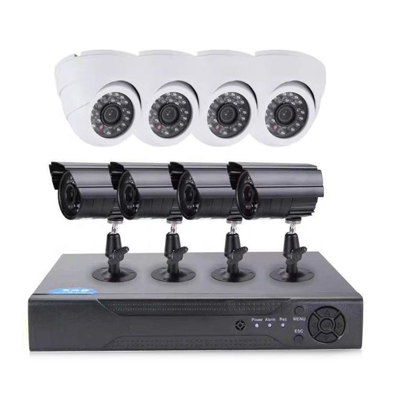 CCTV Set 4-Channel AHD Analog Wired Surveillance System DVR Closed-Circuit Camera_voghion.com