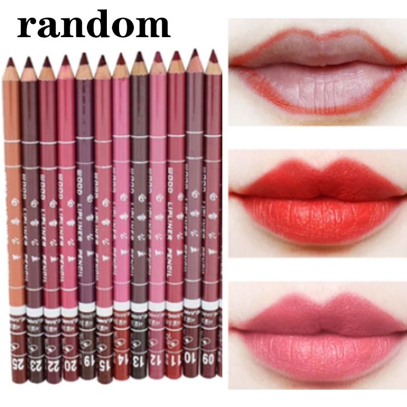 Lipliner Matte Nude Pencil Waterproof Sexy Rode Contour Tint Lipstick Langdurige non-stick Cup Moisturisi_voghion.com