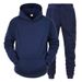 Ensemble de sport 2 pièces, sweat à capuche, léger, couleur unie, polaire, automne et hiver_voghion.com