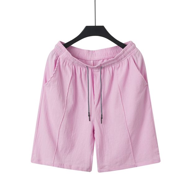 Pantalones cortos de lino y algodón con cordón para hombre: transpirables, para verano, informales y de playa (tallas S-XXXL, corte holgado, secado rápido, lavables a máquina)._voghion.com