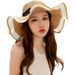 Hat Children Mesh Straw Sunscreen Lace Large Eave Wave Edge Beach Fisherman Hat Korean Version Bow_voghion.com