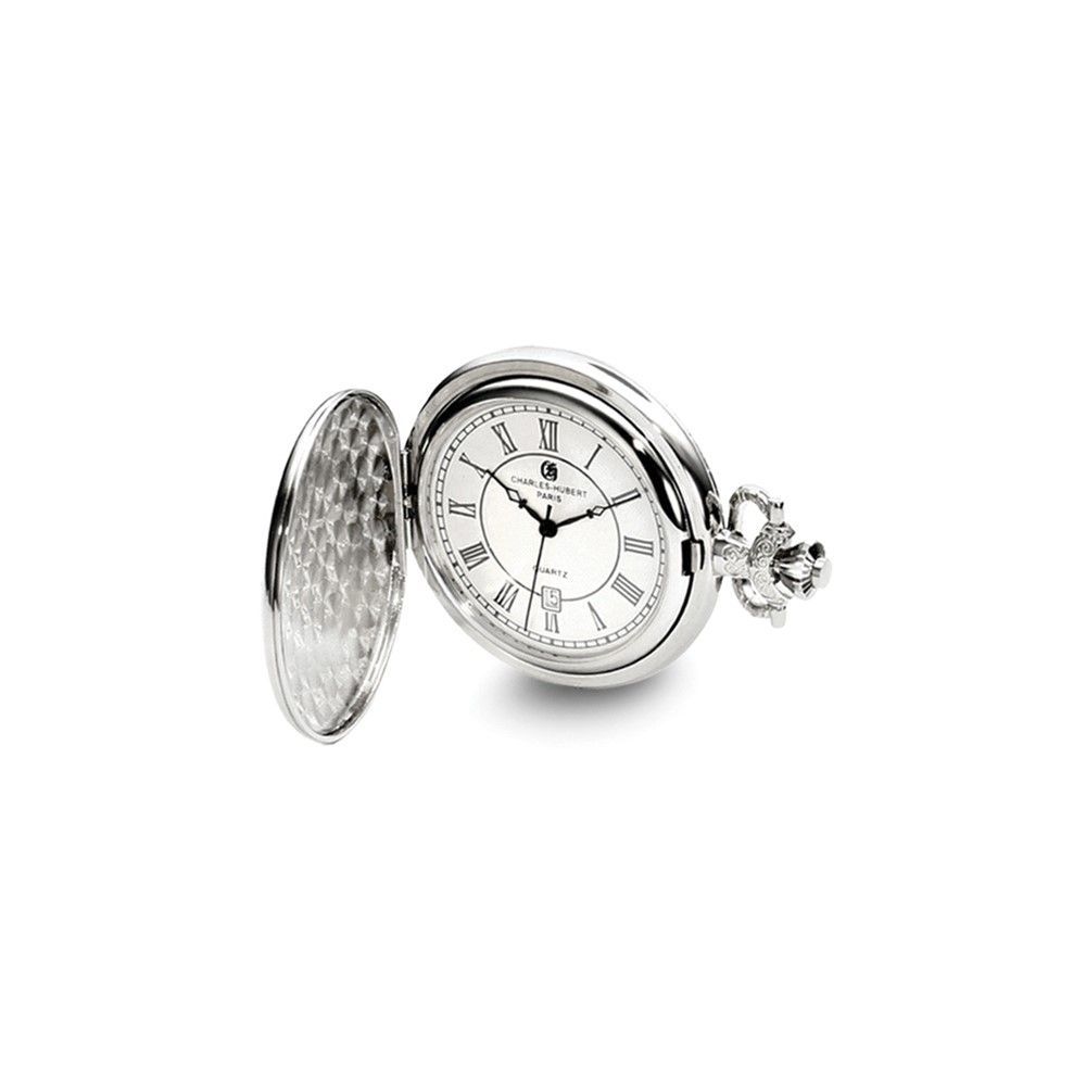 Charles Hubert Chrome-finish Oval Design Pocket Watch_voghion.com