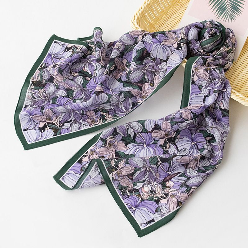 New Chinese style 100% mulberry silk as a gift for mothers, women's scarf thin and soft shawl_voghion.com