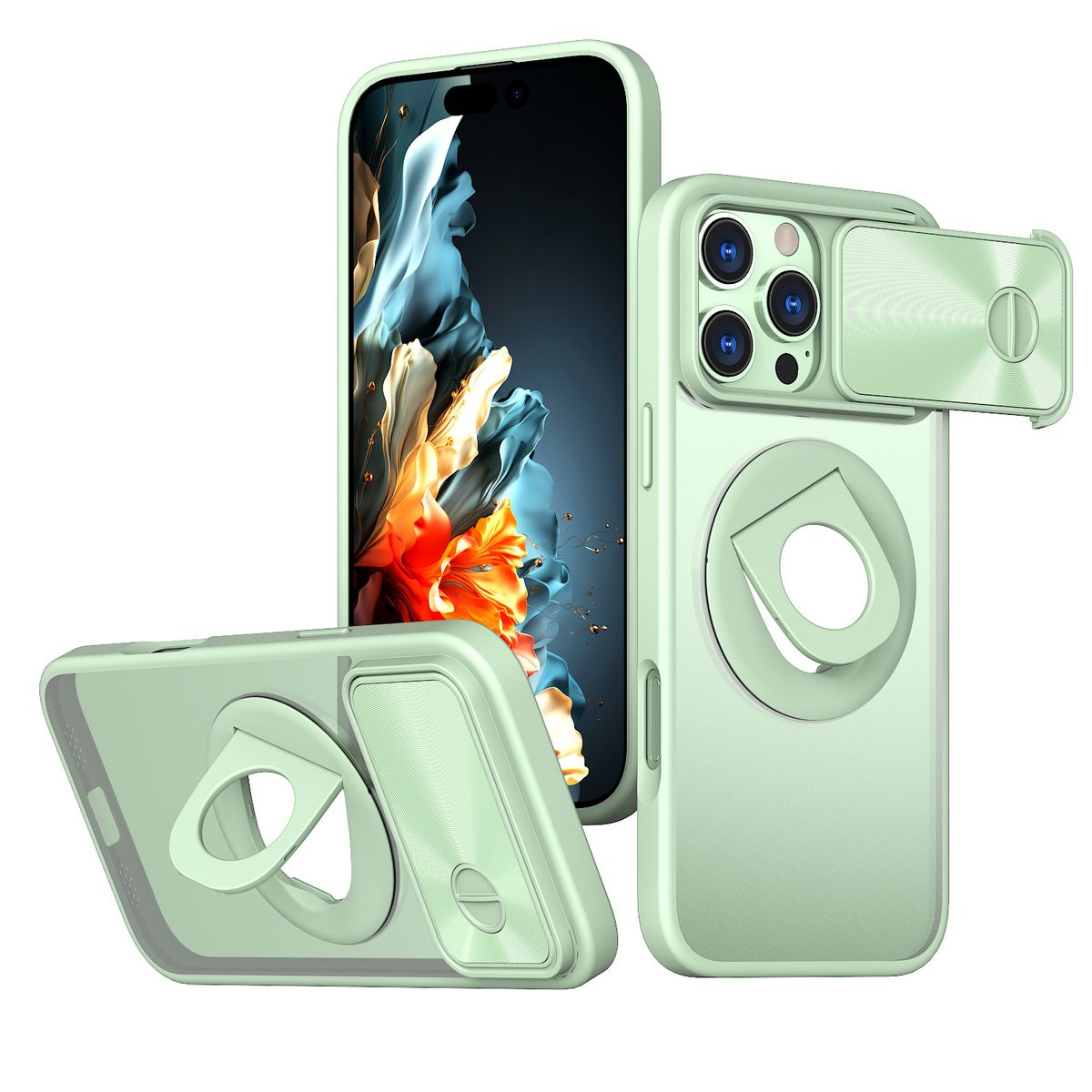 PopShield A Magnetic Car Mount Case For IPhone 16 Pro Max - Shockproof Protective Cover With Built-in Stand (Also Fits IPhone 16 Pro)_voghion.com