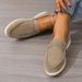 Slip-On Loafers For Women, Frosted Flat-Soled Lazy Retro Single Shoes, Large-Size Casual Shoes_voghion.com
