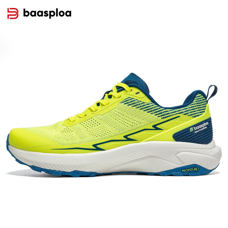 Baasploa Men Hiking Shoes Comfort Wear Resistant Outdoor Shoes Men Breathable Mesh Casual Sneakers Climbing Non-Slip Lace Up_voghion.com