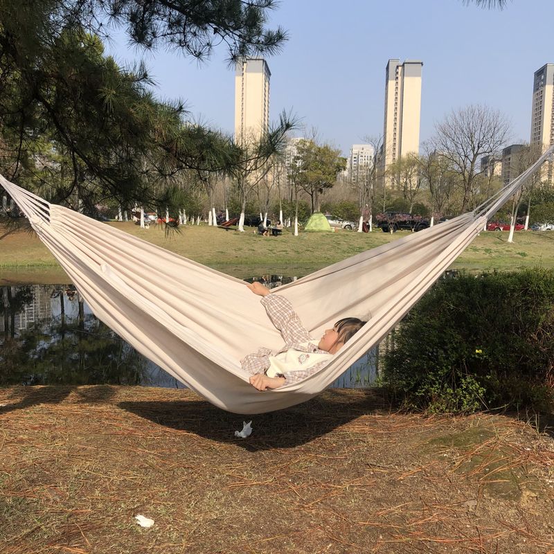 Outdoor Anti-Rollover Double Thickened Durable Indoor Courtyard Internet Celebrity White Super Fairy Hammock Student_voghion.com