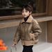 Boys 2025 Autumn And Winter New Retro Cross Border Coat Thickened Short High End Fur Motorcycle Jacket_voghion.com