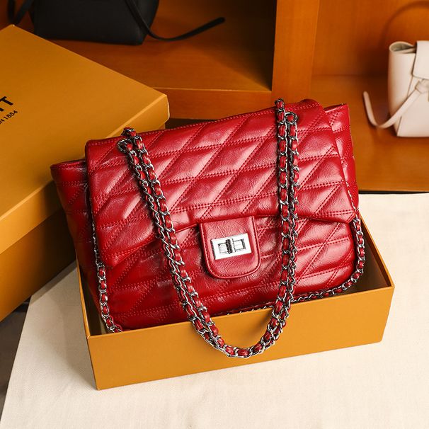 Neue modische Handtasche für Damen, Umhängetasche mit Kette, Umhängetasche für Damen mit gestepptem Design_voghion.com