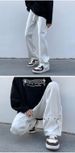Weiße Jeans High Street Herren Herbst Dünnes Design Sinn High-End-Hosen Lose Gerade Leicht Gezogene Hose_voghion.com