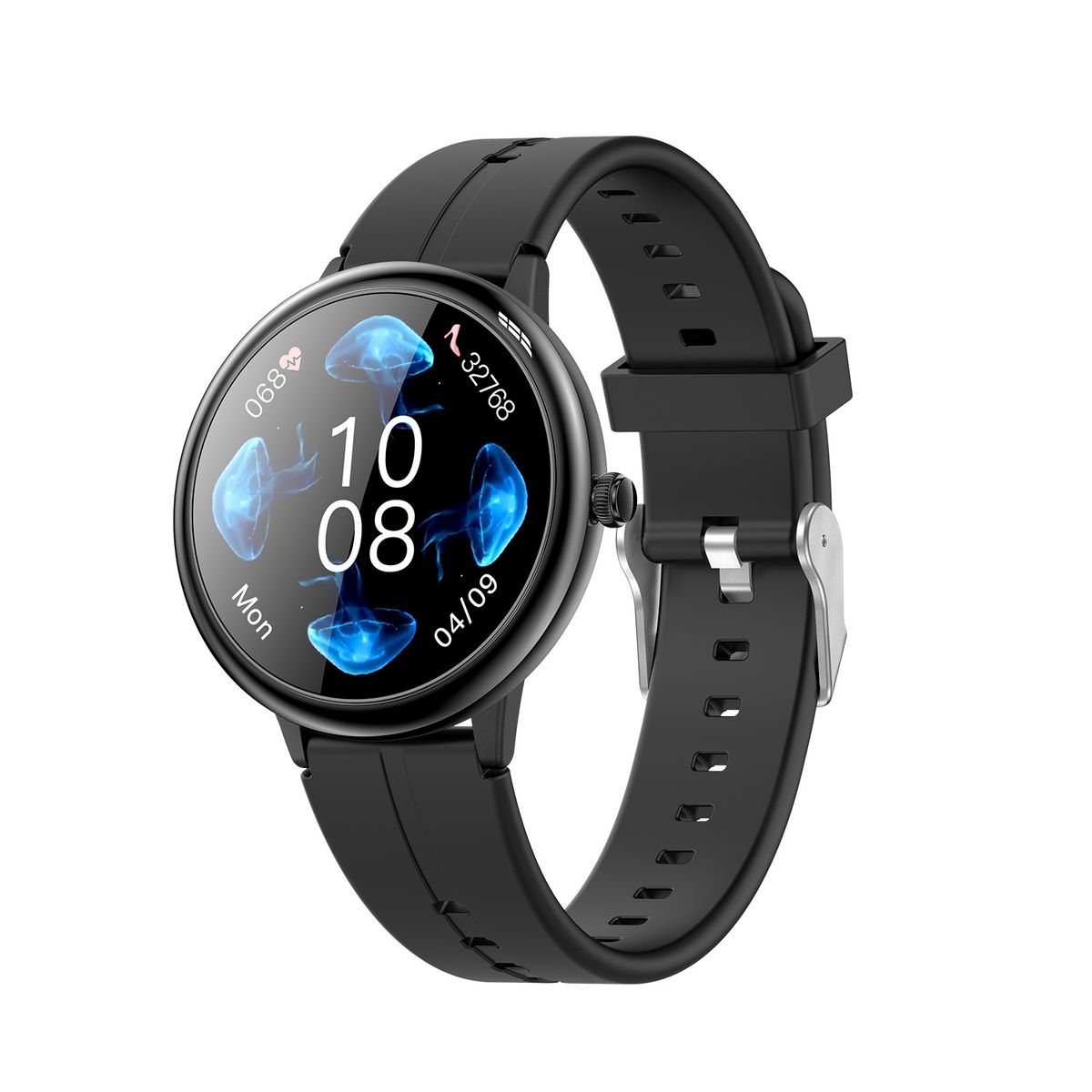 Orologio intelligente da donna R8 in acciaio inossidabile da 1,09 pollici con contapassi, frequenza cardiaca, ossigeno nel sangue, sonno_voghion.com