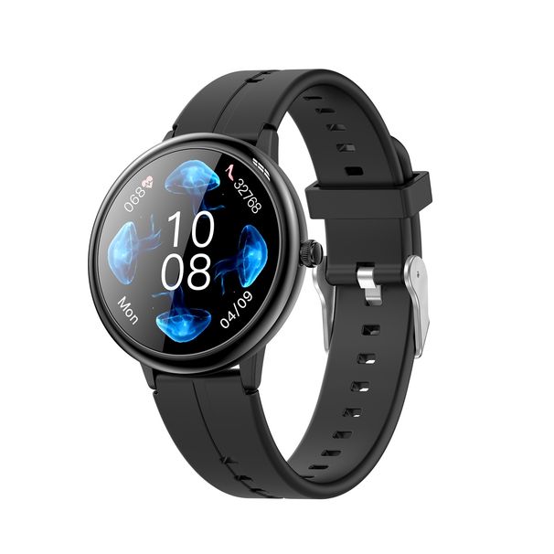 Orologio intelligente da donna R8 in acciaio inossidabile da 1,09 pollici con contapassi, frequenza cardiaca, ossigeno nel sangue, sonno_voghion.com