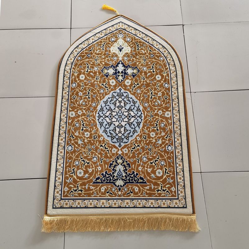 Tappeti Tappeto da preghiera islamico per il culto musulmano Tappeto da soggiorno Tappeto da preghiera in flanella spessa Tappetino da pavimento stampato a forma speciale_voghion.com