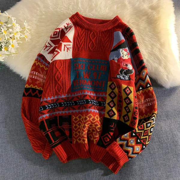 Pulls pour hommes laids hommes mode printemps streetwear décontracté Gengar vêtements pulls de Noël dent femmes Y2K surdimensionné_voghion.com