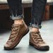 Spring And Autumn Martin Boots New Bean Casual Business Men's Large Sewn Leather Shoes With Velvet_voghion.com