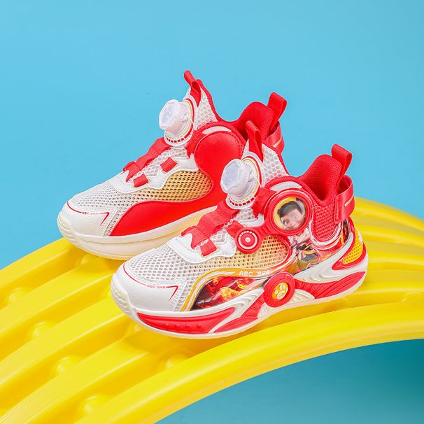 Nezha Children's Basketball Summer New Boys' Single Mesh Hollow Sports For Big Kids Breathable Travel Shoes_voghion.com