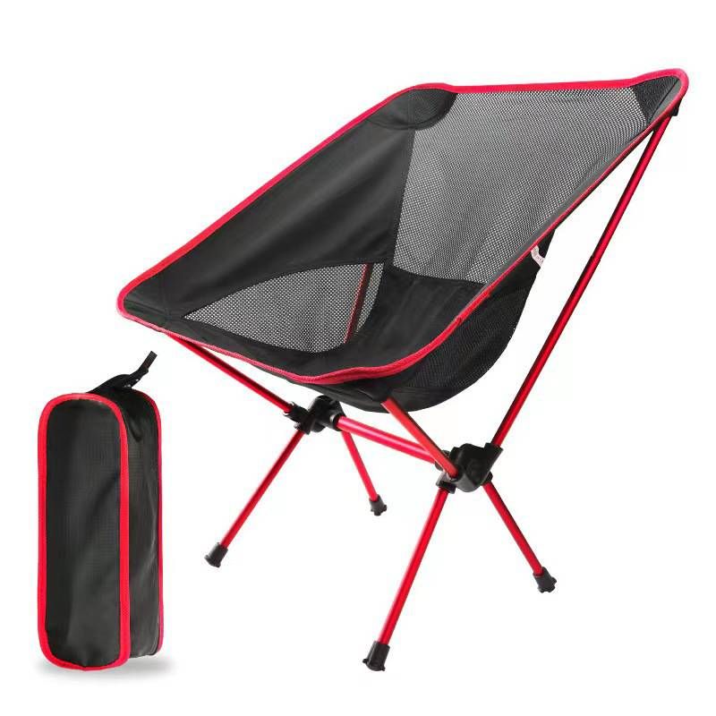 Outdoor folding chair Portable camping folding chair Beach chair Lightweight aluminum moon chair Fishing chair_voghion.com